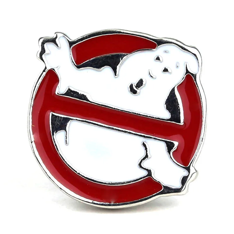 Creative Ghostbusters Enamel Pin White Ghost Badge Brooch Ladies Bag Clothes Lapel Pin Card Jewelry for Fans and Friends