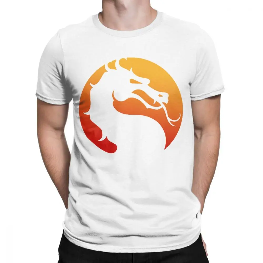 Mortal Kombat Logo Tee Shirt Popular Fighting Game T Shirt Men's Cotton Novelty T-Shirt Short Sleeve Clothes Gift