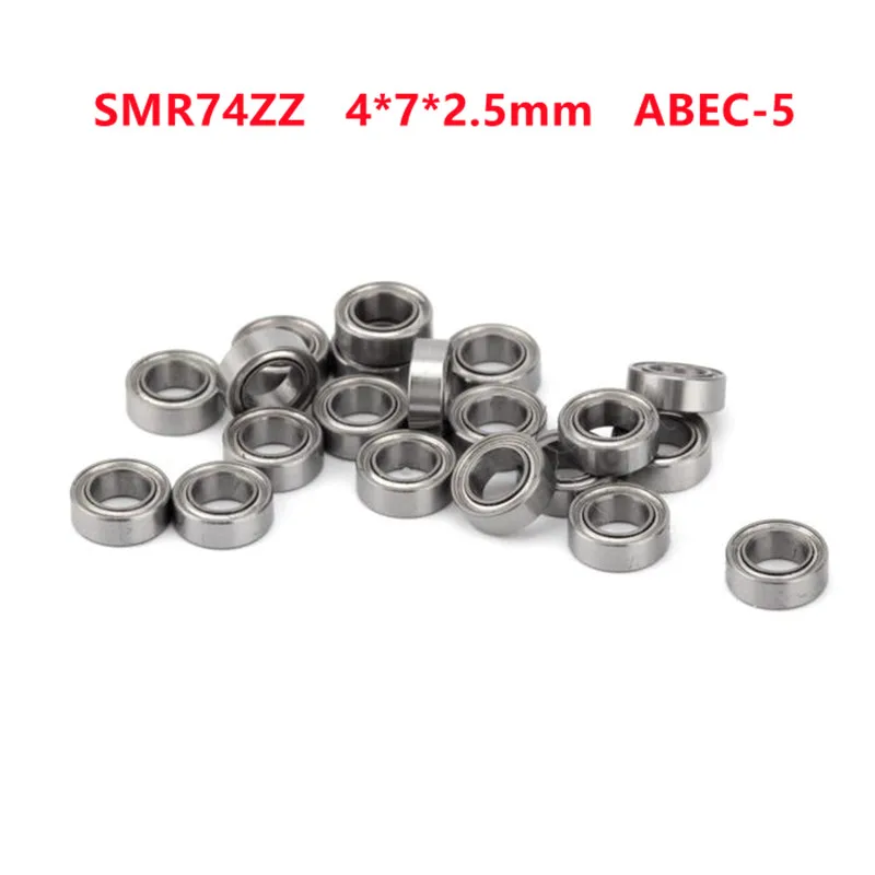 50pcs/lot ABEC-5 SMR74ZZ SMR74 ZZ bearing 4*7*2.5mm Stainless Steel Deep Groove Ball Bearing shielded 4x7x2.5mm MR74ZZ MR74