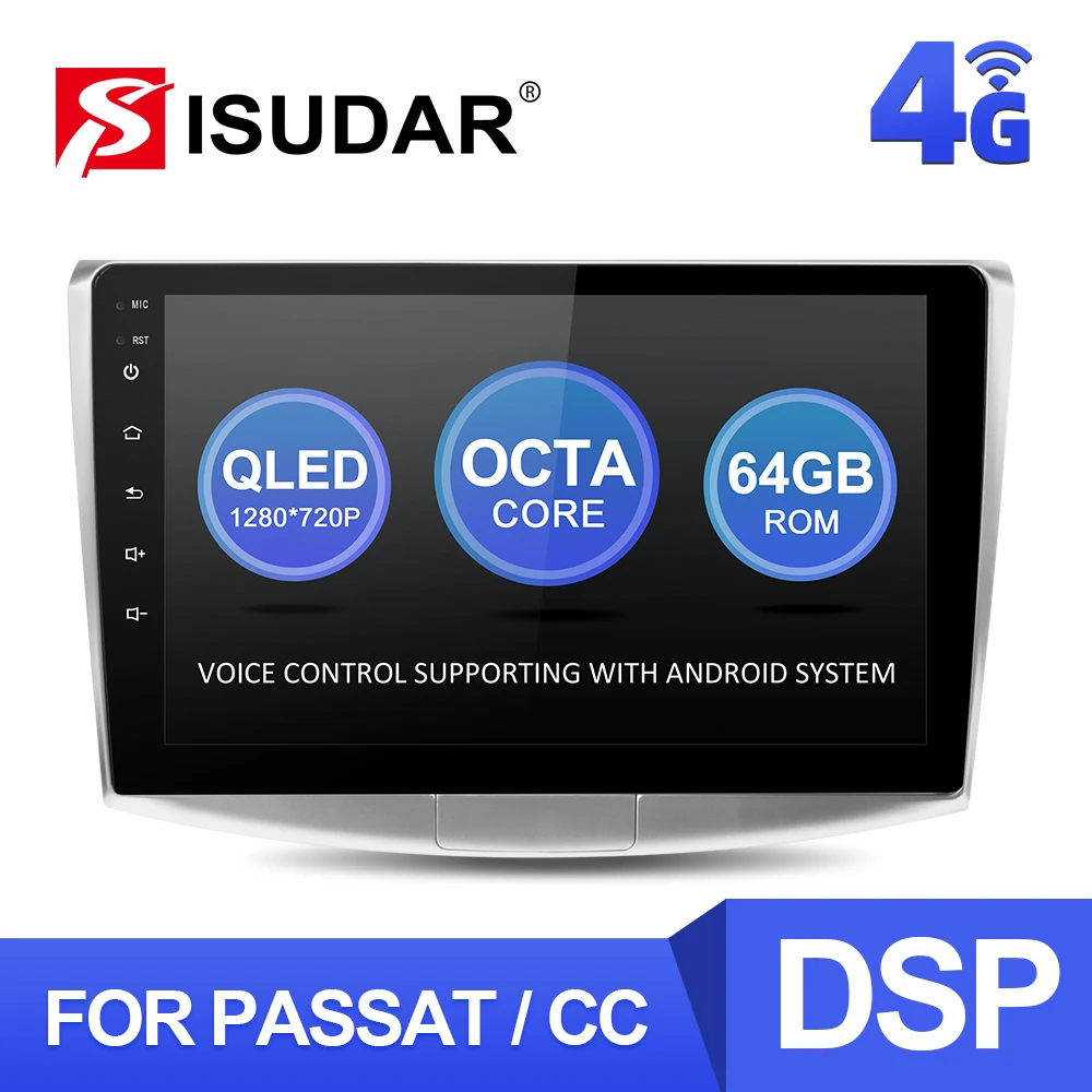 ISUDAR T68Car Radio For VW/Volkswagen/Magotan/Passat B6 B7 Android Auto Multimedia GPS DVR Camera 4G wifi carplay wireless QLED