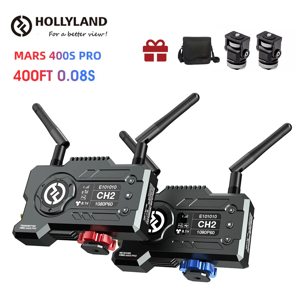 

Hollyland Mars 400S Pro Wireless Video Transmitter Receiver 400ft SDI HDMI-compatible 1080p Wireless Transmission System