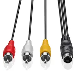 NUOLIANXIN 4 Pin S-Video to 3 Male RCA Composite Video Cable