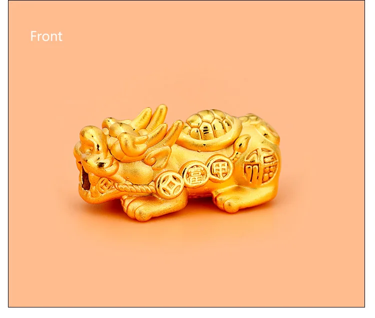Real Silver Pixiu Bead 3D 999 Silver Lucky Fengshui Animal Beads Wealth Piyao Beads Powerful For Wealth 3