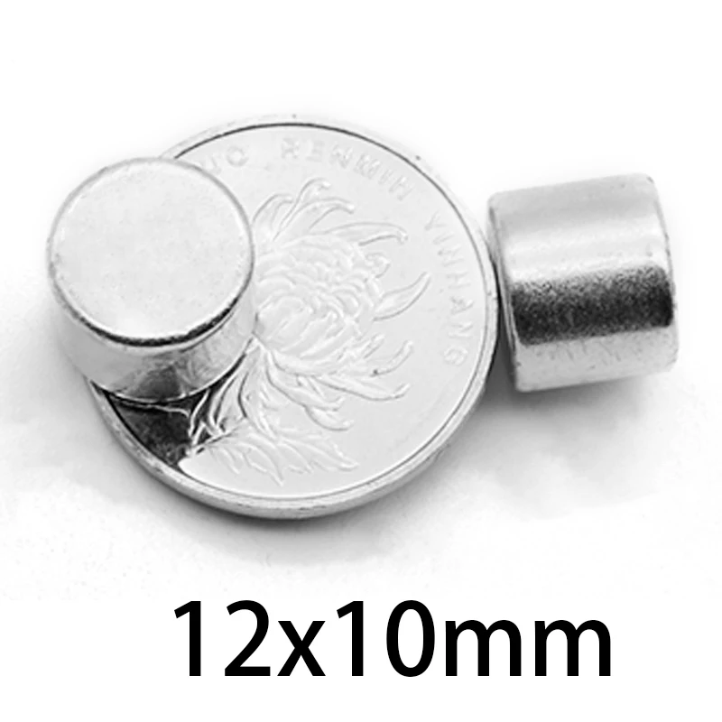 

12x10mm Super Powerful Strong Magnetic Magnets Permanent Neodymium Magnets 12mmx10mm Small Round Magnet 12*10mm