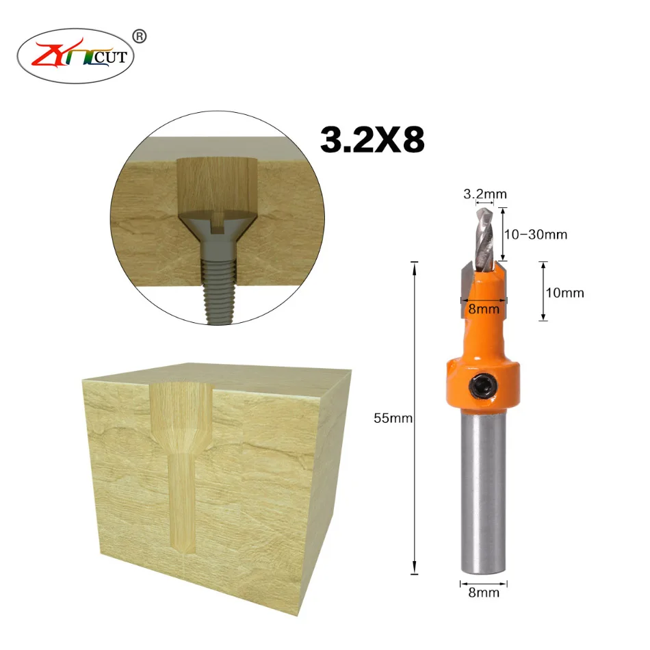 الحفر M3x8 M3.2x8 M3.5x8 M4.0x8 النجارة الذاتي التنصت المسمار غاطسة الحفر غاطسة خطوة الحفر لثقوب المسمار الخشب