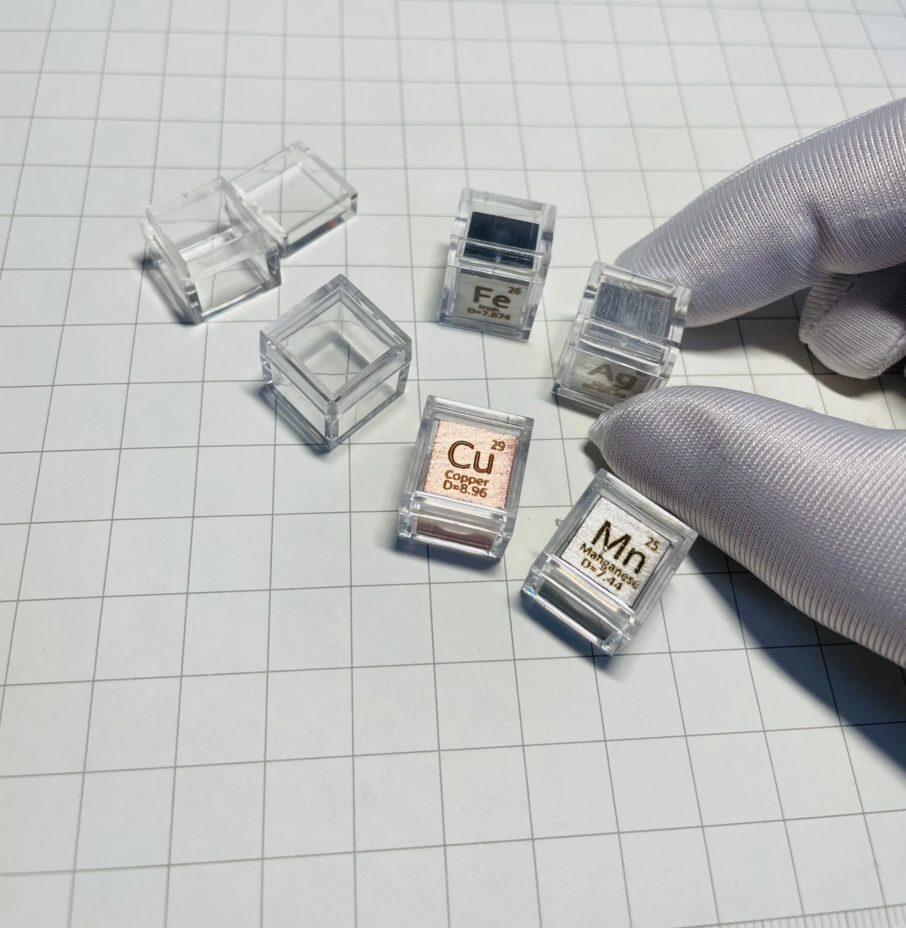 10pcs Acrylic Box Cube Shape for Element Cube Collection Storag Element Cubes Show And Protecter