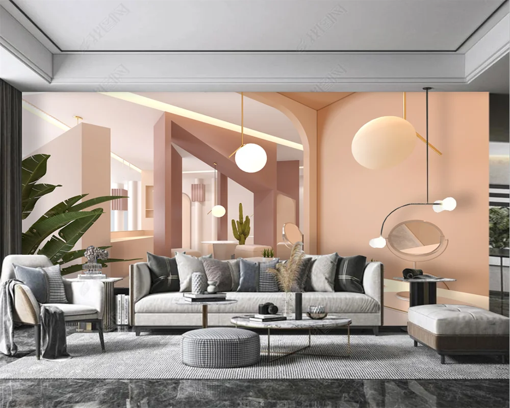 Customized Customized modern new bedroom living room decoration painting three-dimensional space extension background wallpaper
