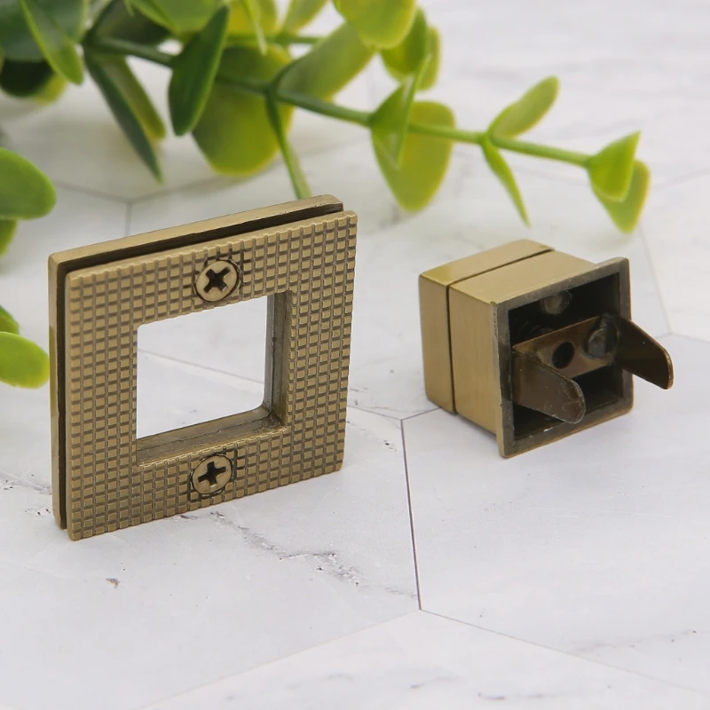 Square Shape Clasp Turn Lock Twist Locks DIY Messenger Handbag Bag Hardware