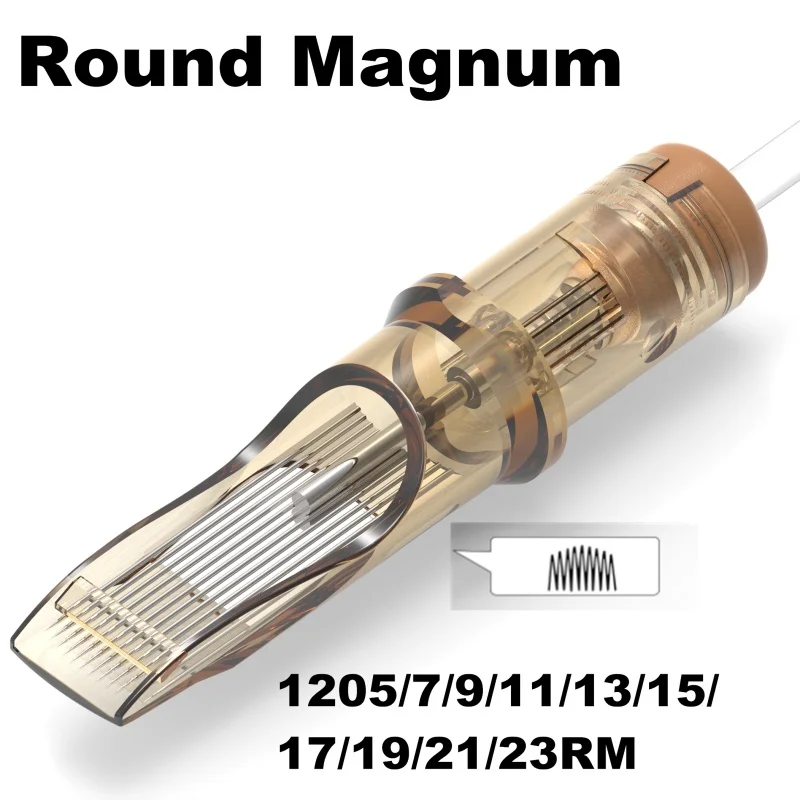 Иглы для татуировки, картридж Revolution, изогнутый шейдер Magnum # 12 игл (0,35 мм) 1205RM 1207RM 1209RM 1211RM 1213RM 20 шт./кор.