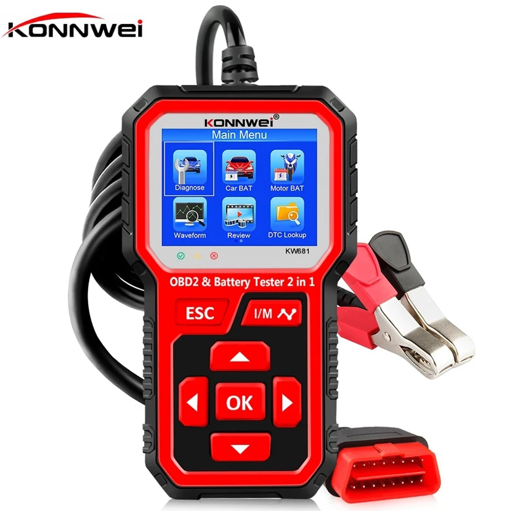 Professional OBD2 Scanner K681Car Motorcycle Battery Tester Tool Auto Diagnostic Tool Battery test 6V 12V 2000 CCA Scanner Tool