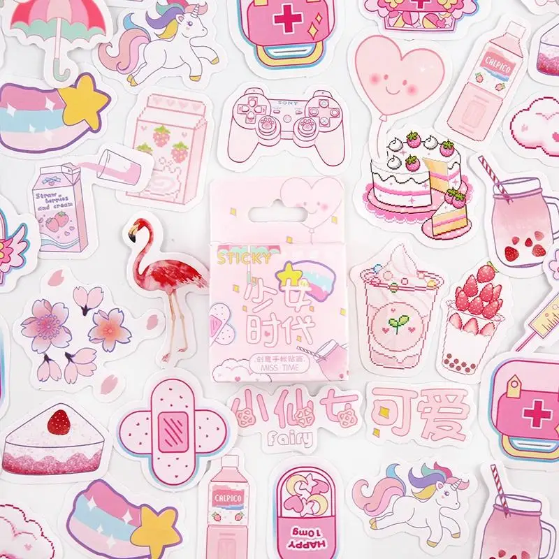 46Pcs/Pk Girl Generation Series Cute Boxed Kawaii Stickers Planner Scrapbooking Stationery Japanese Diary Stickers