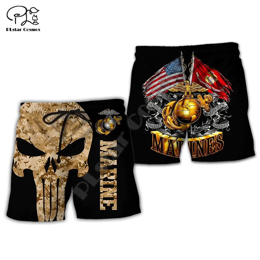 PLstar Cosmos USMC Marine Corps 3D Printed 2021 New Fashion Men/Women Summer Casual Shorts Beach Short Pants Drop Shipping U31