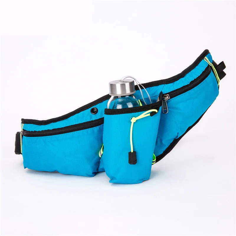 Women Men Marathon Running Waist Bag Hydration Belt Reflective Sport Bag Waterproof Jogging Gym Waist Pack Without Water Bottle