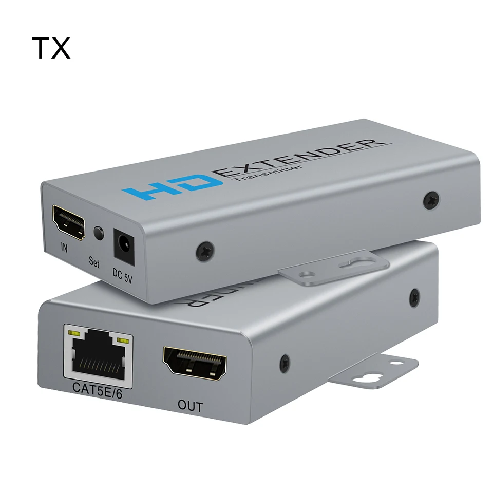 

HDMI Extender 165ft Over Single Cat5e/6, Extend 1080P@60Hz Video, Transmit Audio Video Synchronously, Support 3D, POE HDMI Loop