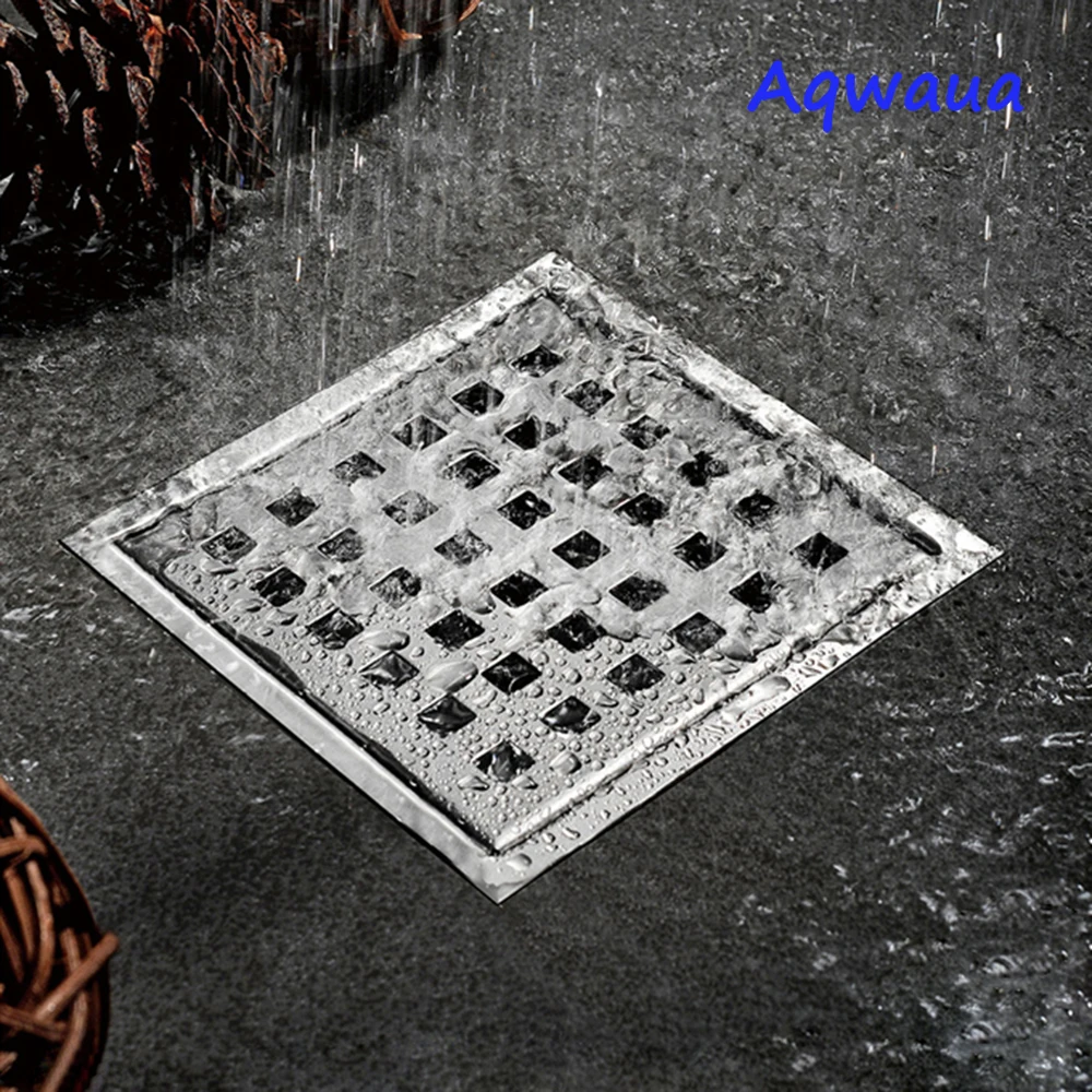 

Aqwaua Stainless Steel Square Anti-odor Floor Drain Bathroom Invisible Shower Floor Drain Floor Waste Drainer