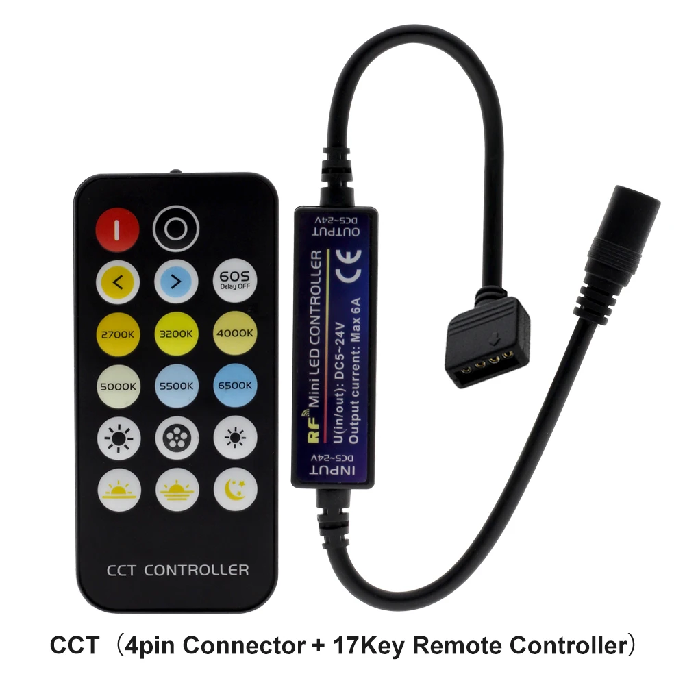 New Arrival LED Strip RF Remote Controller for Single Color / Double White / RGB / RGBW / RGB+CCT LED Strip Control.