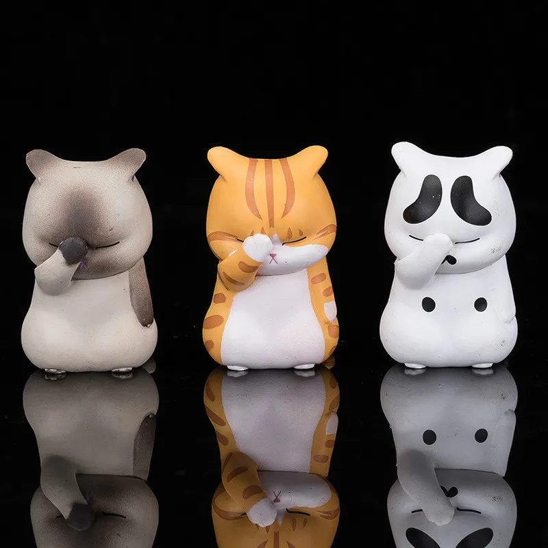 

1 Pcs Facepalm Cat Cartoon Kitten Toy Cake Presents Kawaii Desk Decoration Home Decore