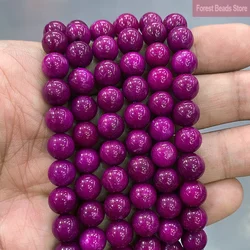 Natural Smooth Purple Jasper Chalcedony Round Beads Diy Bracelet Necklace Ear Studs for Jewelry Making 15