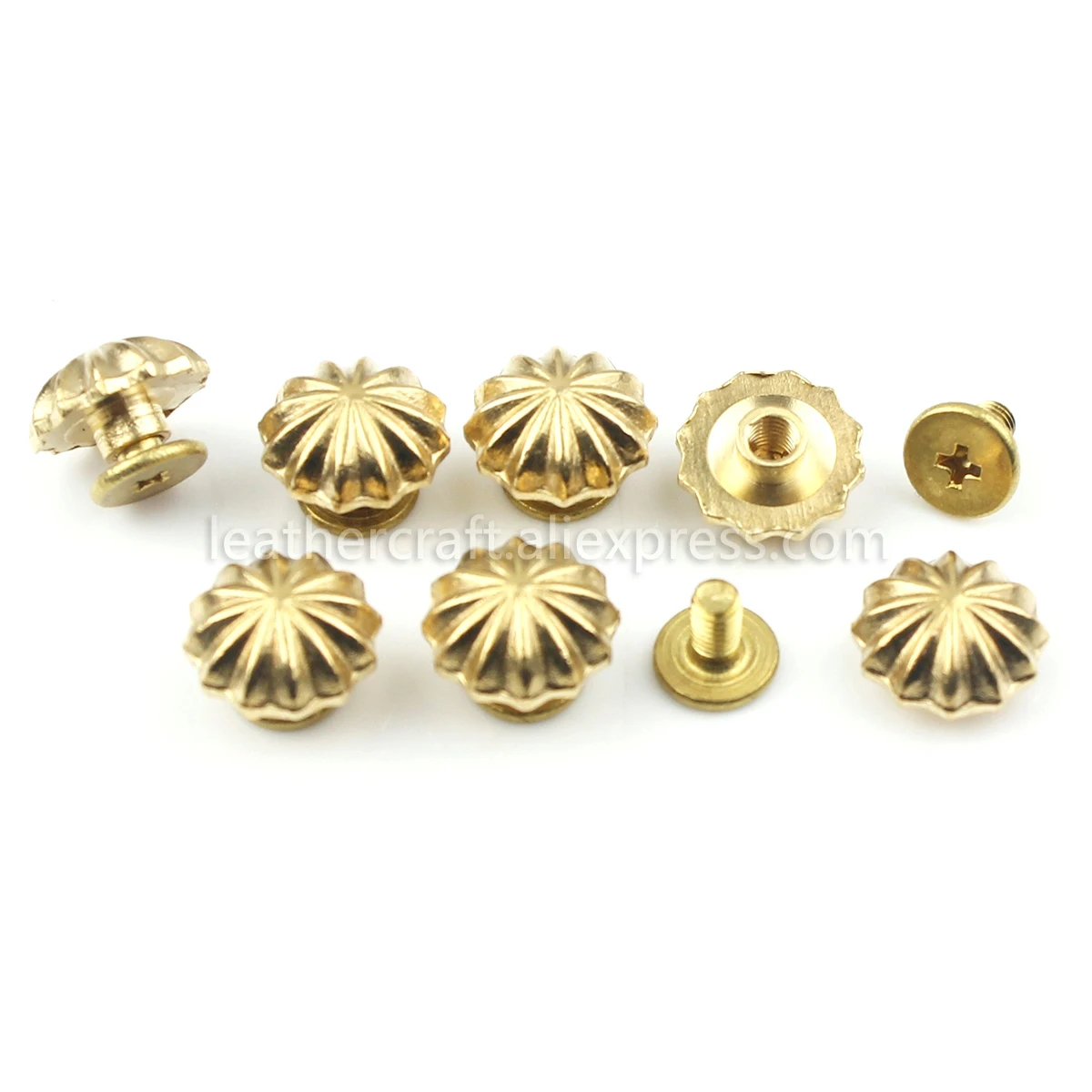 10 pcs in ottone Massiccio vite crisantemo posteriore rivetti studs sacchetto di abbigliamento di Moda di Lusso cinturino in pelle craft decor