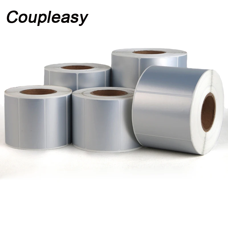 1000Pcs/Roll Adhesive Label Sticker PET/PVC Blank Sticker Thermal Transfer Printer Stickers Waterproof Print Supplies 8 Sizes