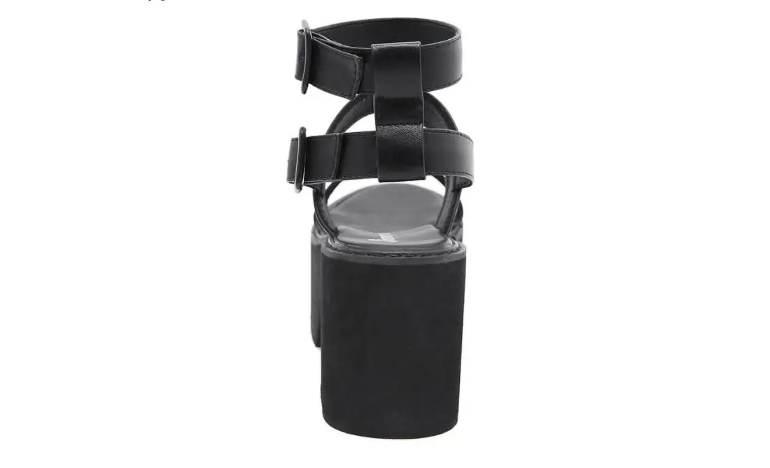 Ankle Strap Summer Fashion Women Sandals Open Toe Platform Shoes High Thick Heels Female Black Unique Party Shoes Large size