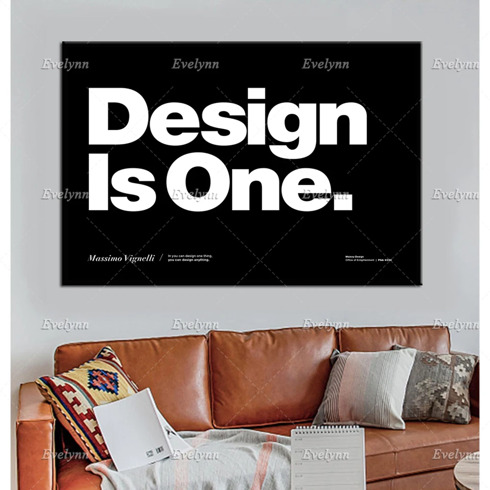 

Massimo Vignelli Is One Quote Helvetica Print Wall Art Product Design UX/UI Industrial Minimalist Poster Home Decor Canvas Gift