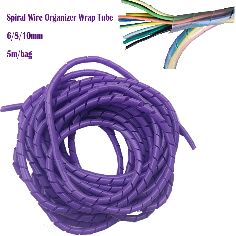 

10M 6mm/8mm/10m New Spiral Wrap Sleeving Tube Flame Retardant Cable Protective Sleeve Band Winding Pipe Wire Sleeves