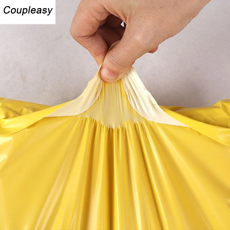 10pcs 7 sizes Yellow Plastic Envelope Self Adhesive Courier Storage Bags Postal Mailer Shipping Bag Express Packaging Envelopes