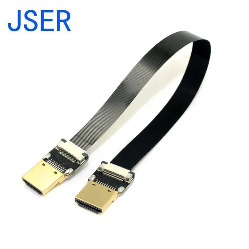 FPV HDMI-متوافق نوع ذكر إلى HDMI-متوافق ذكر HDTV FPC سلك مسطح للتصوير الجوي مولتيكوبتر 5 سنتيمتر-80 سنتيمتر