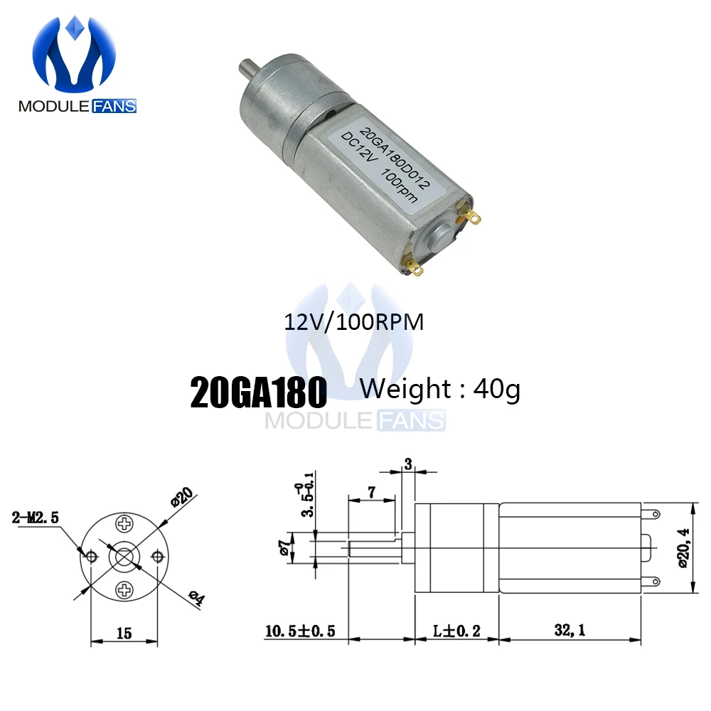100RPM DC Getriebe Motor 12V Linear Elektrische Miniatura Motor Für Home Appliance Fan Auto Hobby Spielzeug RC Auto – Detail 2