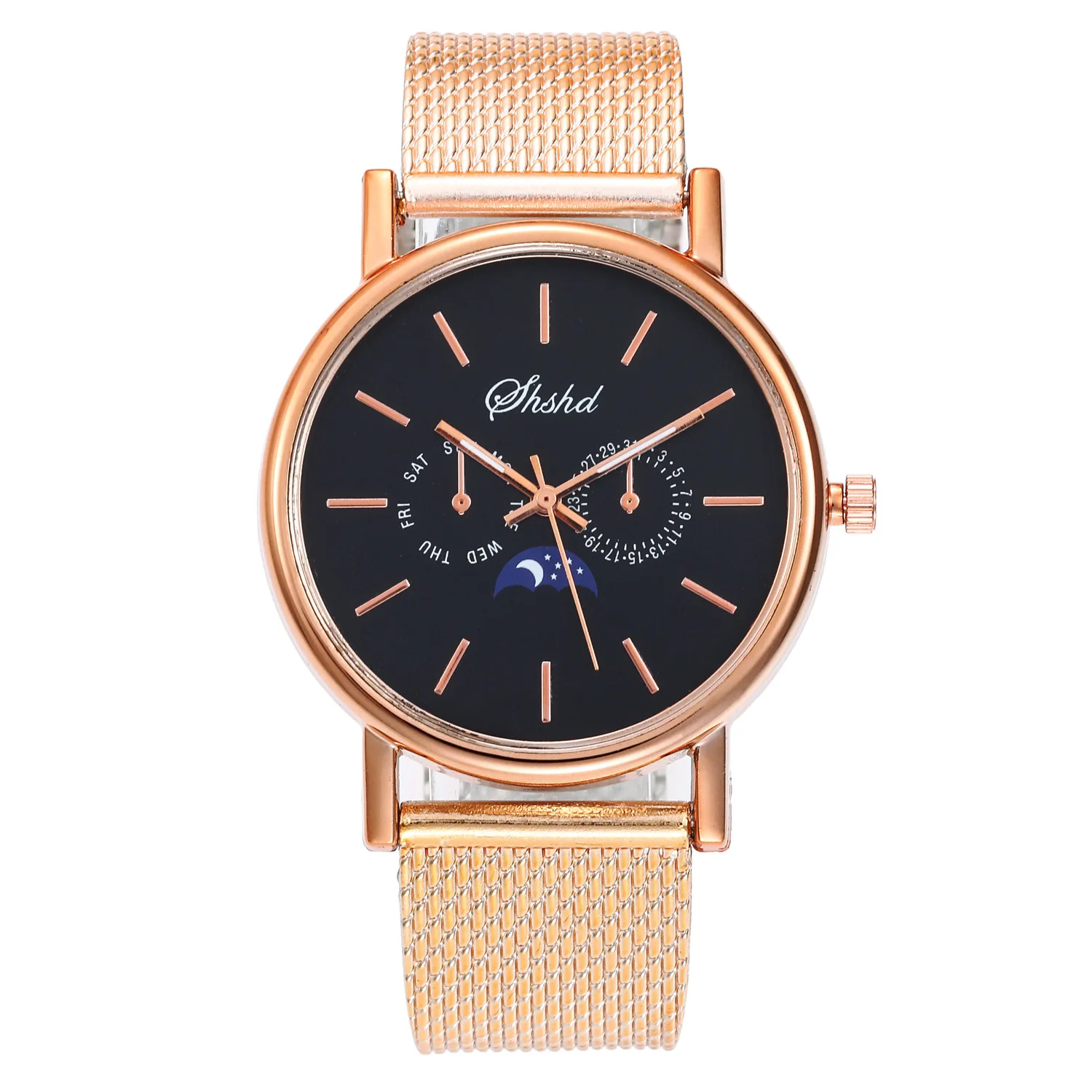 Reloj casual de moda para hombre y mujer, cronógrafo con diseño de la Luna, las estrellas, ocio, regalo de negocios de alta calidad