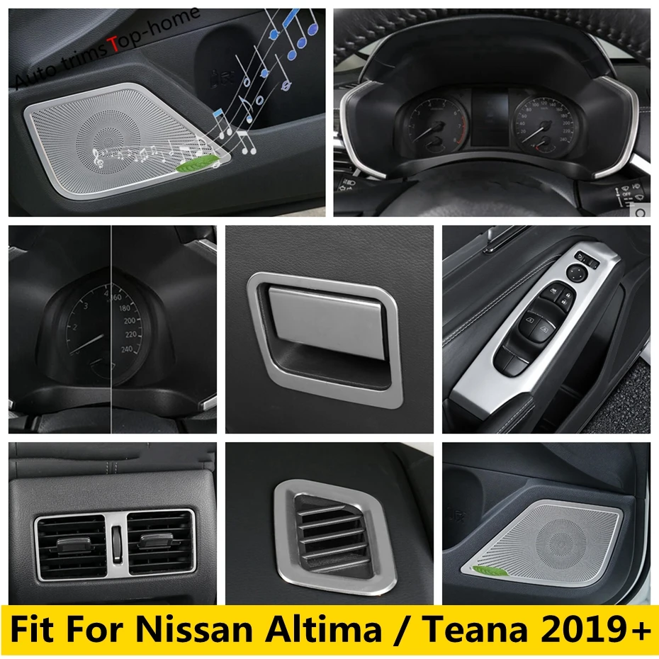 

Silver Stainless Steel Car Door Speaker Frame / Air AC Vent Outlet Cover Trim Accessories For Nissan Altima / Teana 2019 - 2022