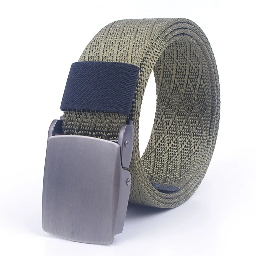 

Hot sale Outdoor Metal Automatic Buckle Canvas Belt for Men High Quality Men /Women tactical belts luxury casual male waistband