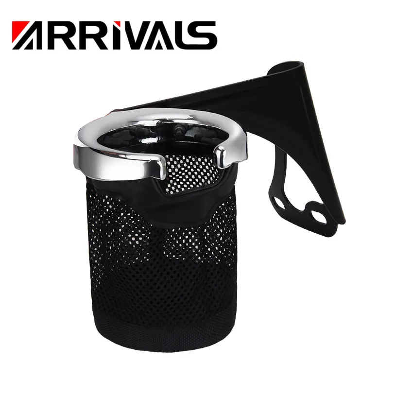 Motorcycle Black Handlebar Cup Holder Passenger Rear Drink Cup Holder For Harley Road Glide Electra Glide FLHTCU Tri Glide 97-13