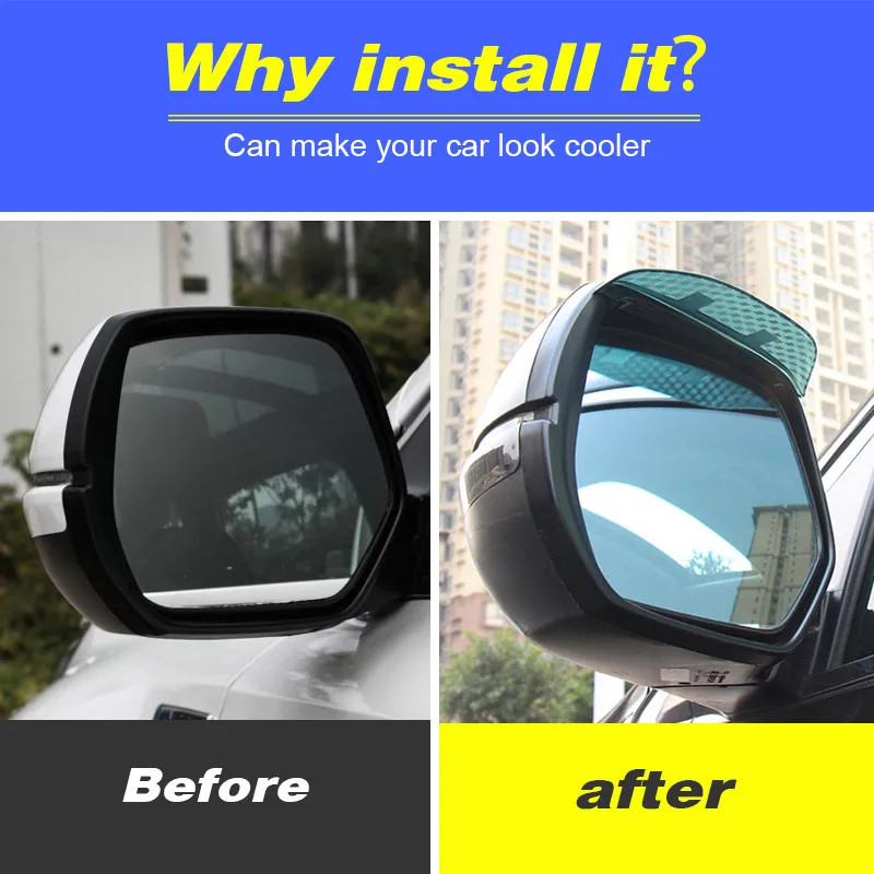 Rear View Mirror Visor Shield Rain Cover Waterproof Strips Panel Parts Sunshade Exterior Accessories For Volvo XC60 2022-2018