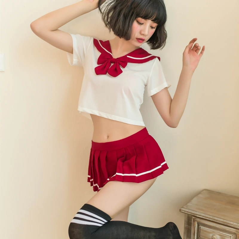Abiti da marinaio Sexy intimo divertente abiti da studente femminile puro JK uniforme prospettiva sorella morbida abito adorabile