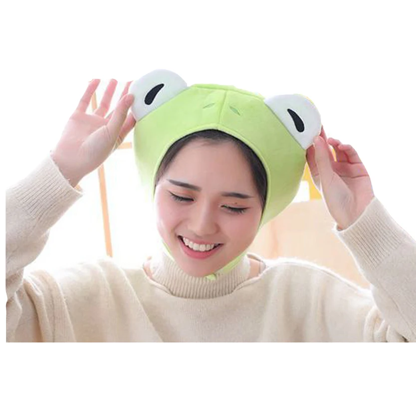 

Stuffed animal ears rabbit headgear hat frog cartoon cute toy cap