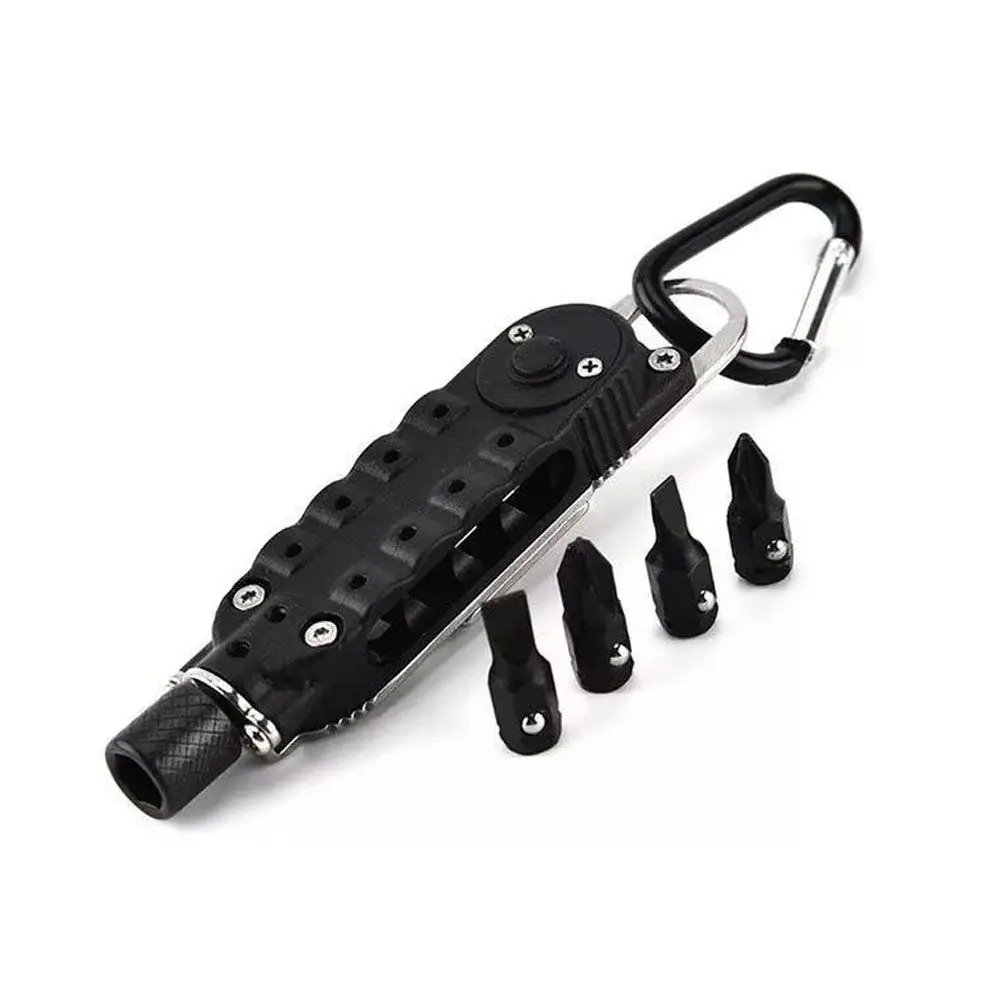 Magic Multifunctional Screwdriver Mini Tools Portable Pocket Keychain Screwdriver With Slot Hex Screwdriver LED Light