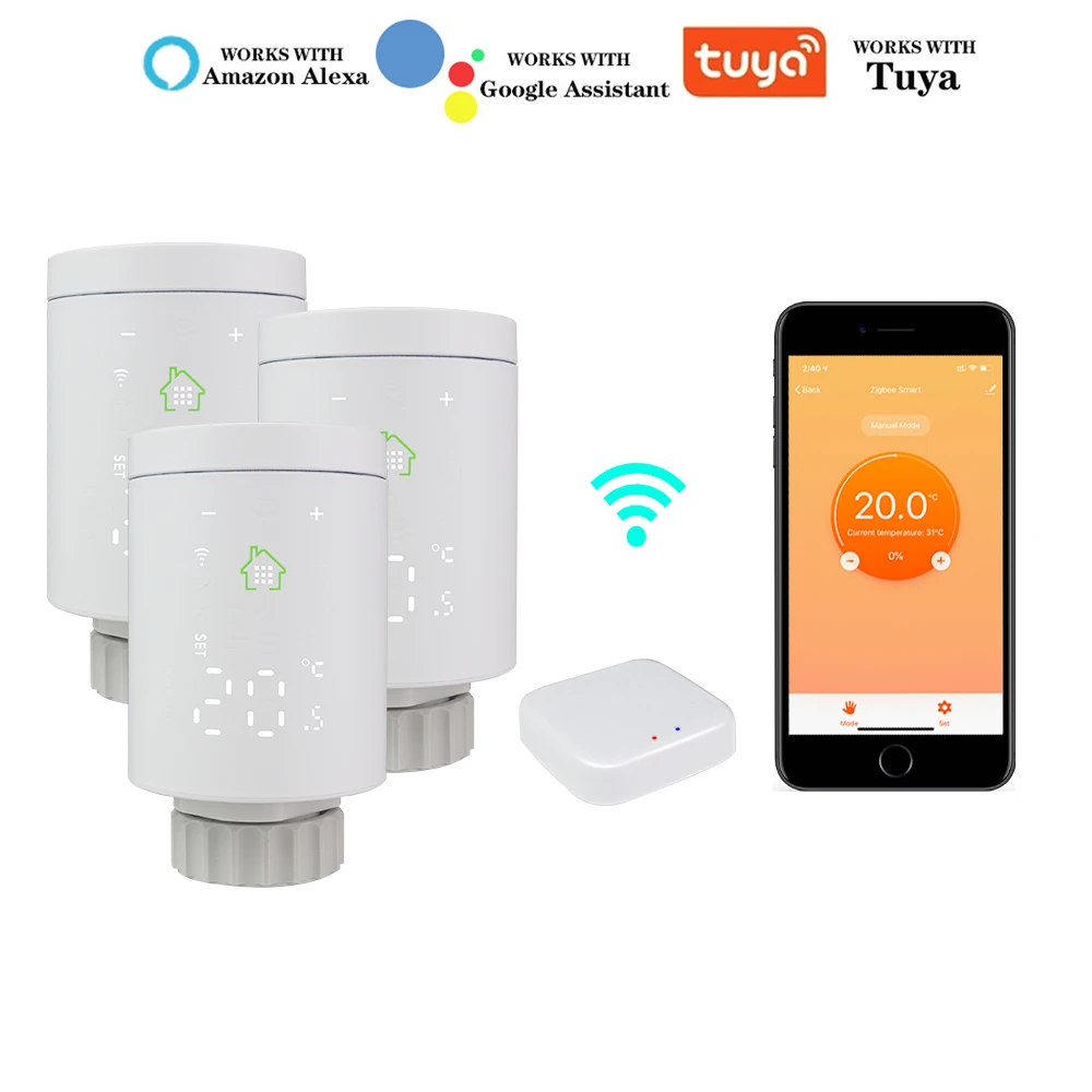 Tuya Wifi Zigbee Radiatore Attuatore Termostato Settimanale Programma Valvola Termostatica Intelligente Regolatore di Temperatura Funziona con Alexa