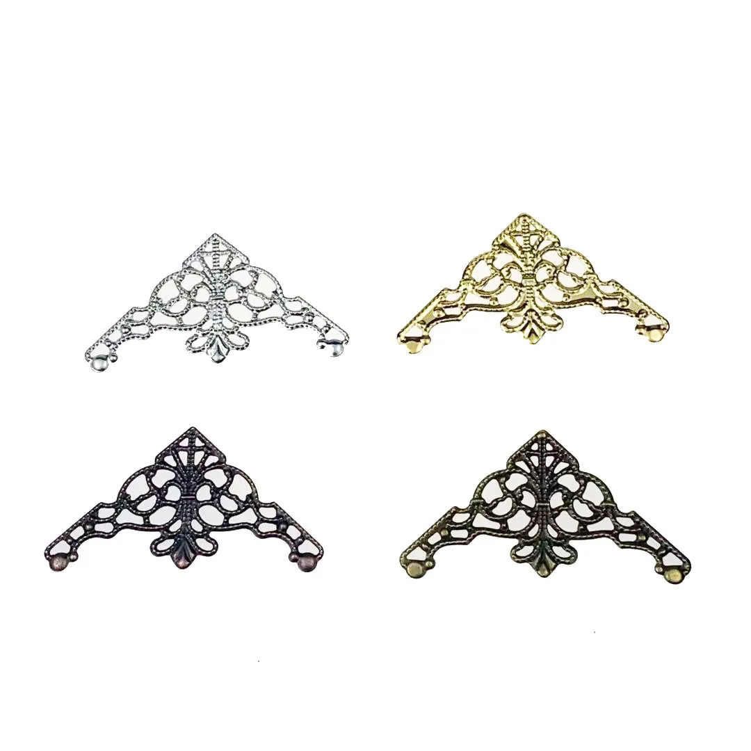 20Pcs/lot 38x49mm Filigree Wraps Flower  Connectors Metal Crafts Gift Decoration DIY Findings Scrapbook photo frame decoration