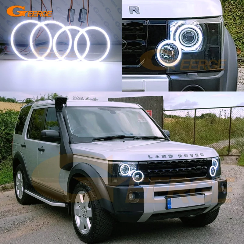 For Land Rover Discovery 3 LR3 2004 2005 2006 2007 2008 2009 Xenon Headlight Excellent Ultra Bright COB Led Angel Eyes Halo Ring