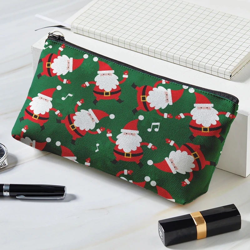 Ladies Cute Christmas Theme Printed Cosmetic Bag Necessaries for Women\'s Portable Makeup Organizer Cosmetic Bag For Makeup