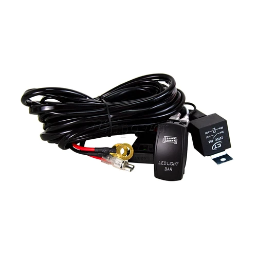 Imagen 2 del producto Auto 1, 2, 4 cables, 12V, 40A, barra de luz LED de trabajo, Kit de arnés de cableado, todoterreno, 4x4, camión, SUV, Cable de barra de luz con interruptor basculante, fusible de relé