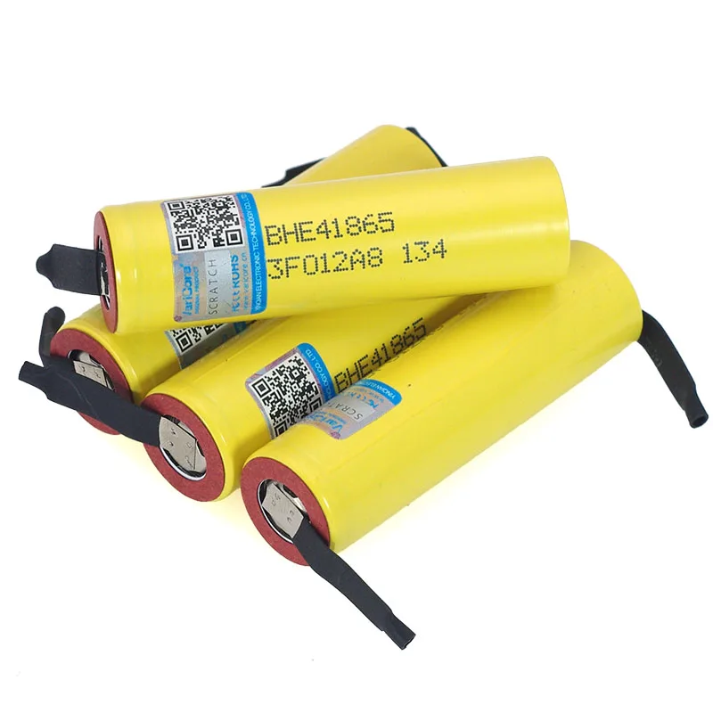 100% New Original HE4 18650 Rechargeable li-lon battery 3.6V 2500mAh Battery 20A 35A discharge + DIY Nickel sheet