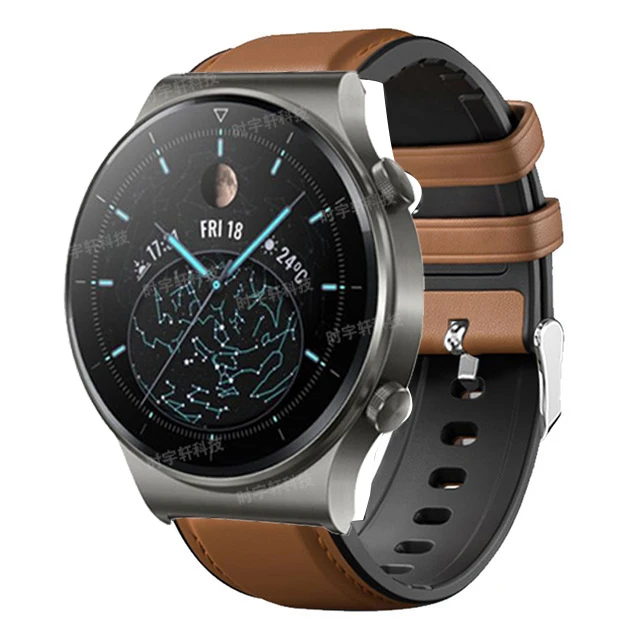 Galaxy Gear Fit 2 Pro 22mm Genuine Leather Watch Strap For Huawei Gt 2 Pro Honor Magic