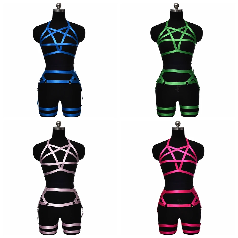 BONDAGE STRAPPY Frauen Strumpfband Gürtel Körper Harness Bh Set Fetisch Käfig Bh Sexy Dessous Harness Erotische Gothic Einstellbare Strumpfband