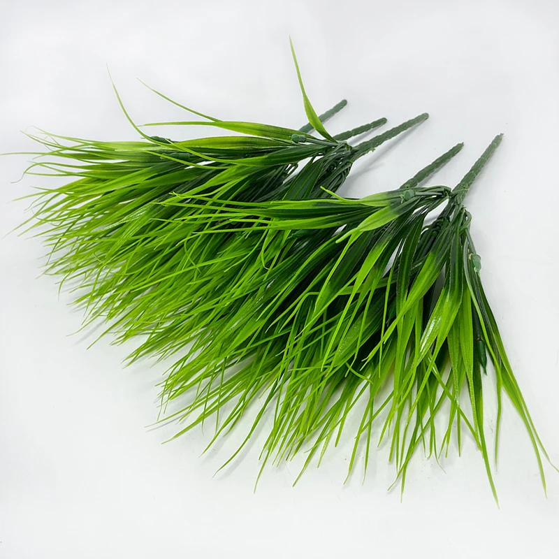 Artificial Plastic 7-branch Grass Plant Green Grass Imitation False Plant Home Decoration Gardening Grass Outdoor Decoration