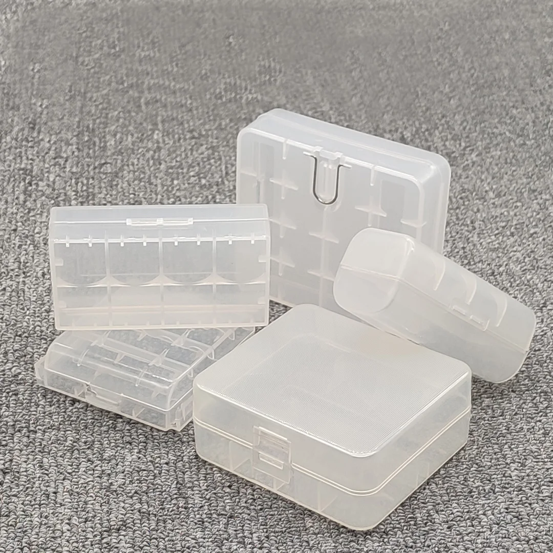 26650 18650 Battery Storage Box Hard Case Holder For 4 18650 4AA 4AAA Rechargeable Battery Power Bank Plastic Case Transparent