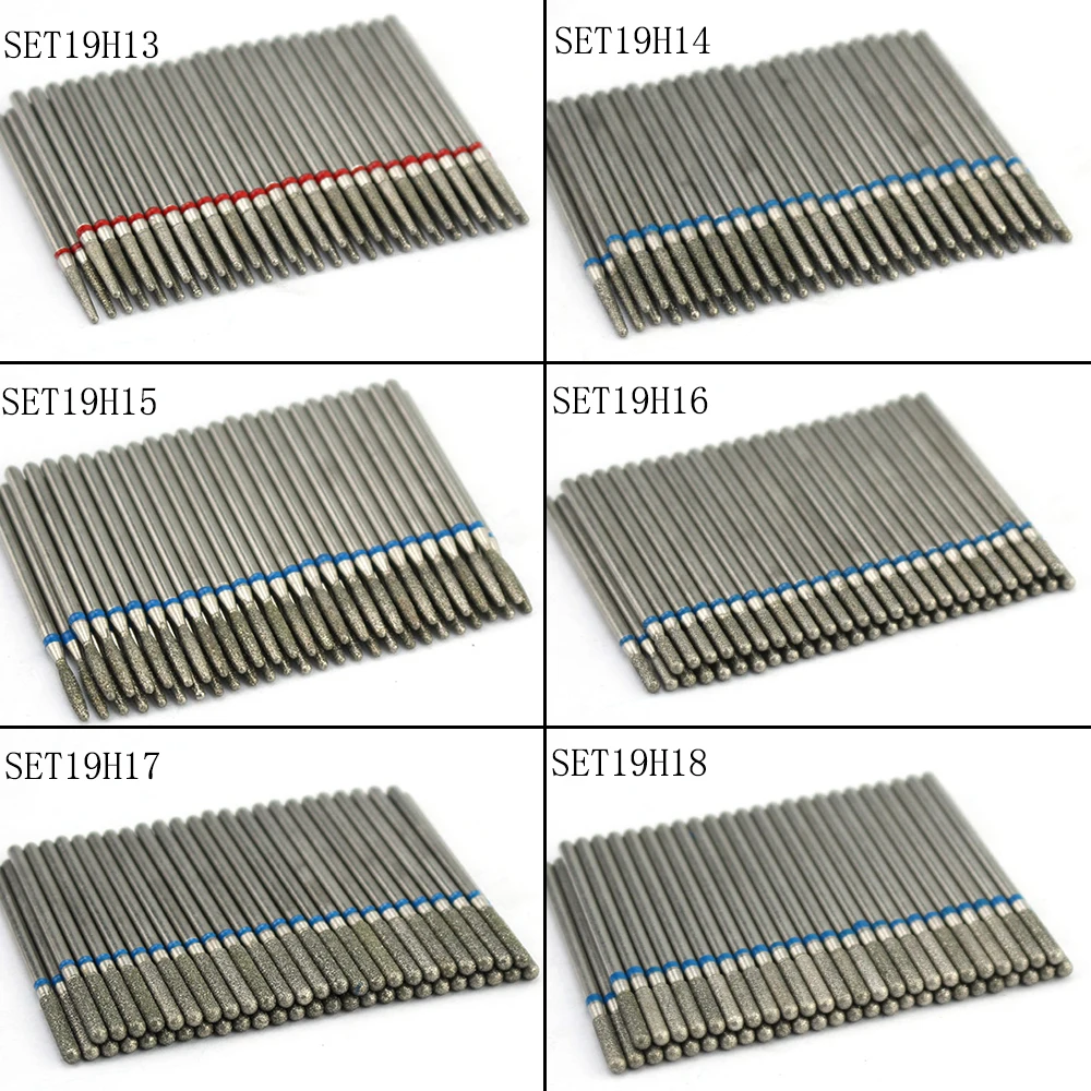 다이아몬드 네일 드릴 비트 밀링 커터, 매니큐어용, 전기 커터 비트, 네일 액세서리, 네일 도구 세트, 50 개