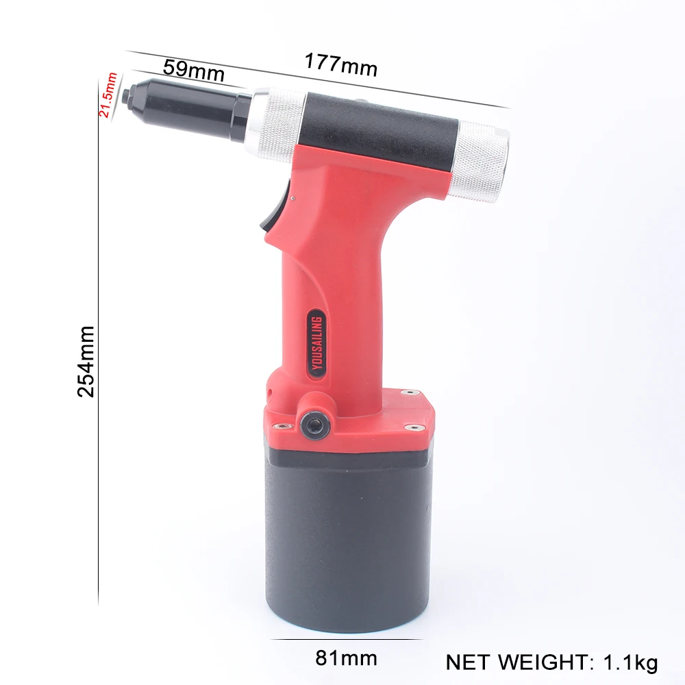 Imagem -04 - Yousailing-pneumatic Blind Rivet Guns Red Air Riveter 2.4 mm 3.2 mm 4.0 mm 4.8 mm Nível Industrial S50 Alta Qualidade